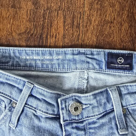 AG The Stevie Mid-Rise Skinny Cropped Jeans Distressed Ankle Length - Size 27 - Picture 4 of 9